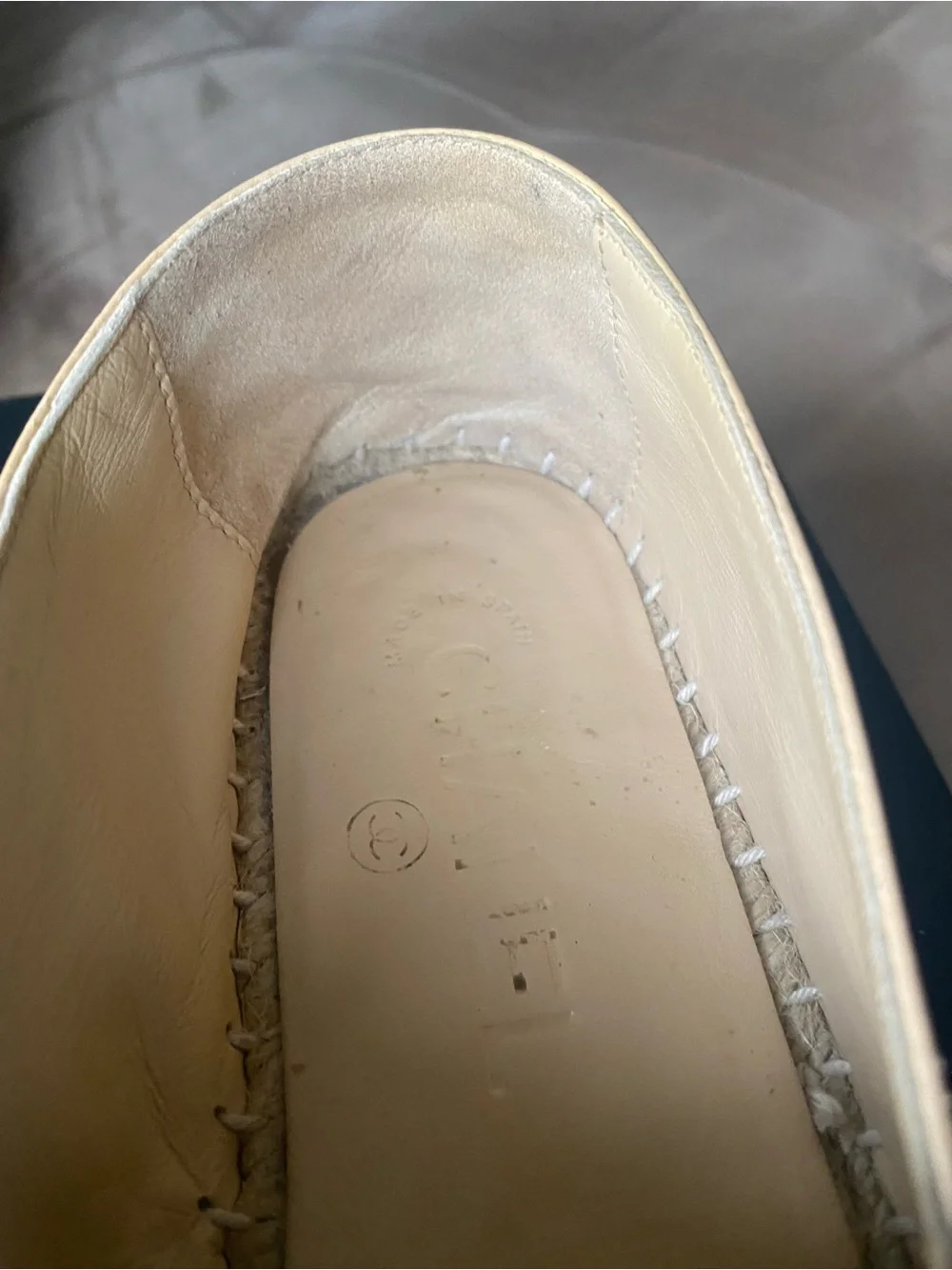 Chanel Beige with Black Toe Espadrilles